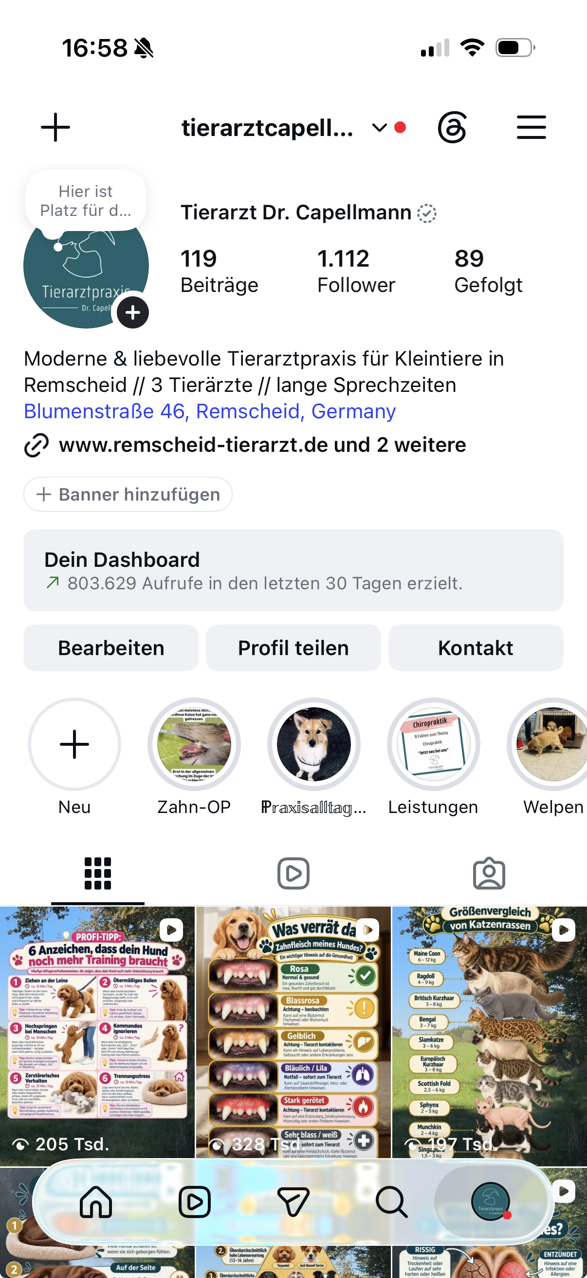 Tierarzt Dr. Capellmann Instagram Profil