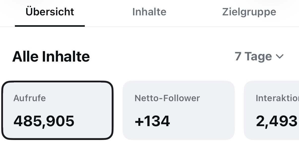 Instagram Insights Woche 1